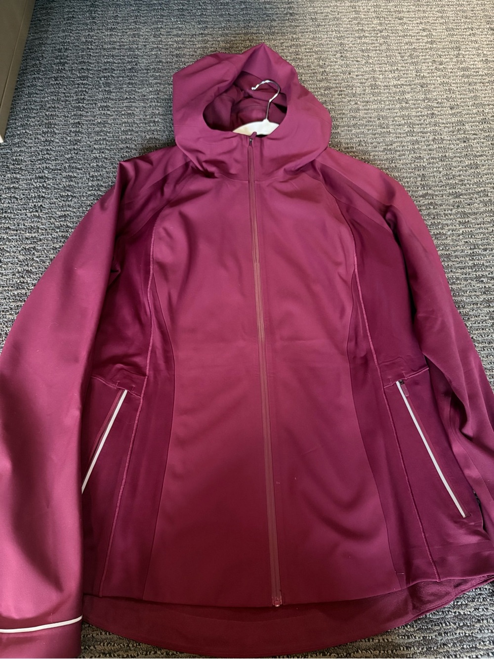 Lululemon athletica Hooded Trench Coat in Deep Berry